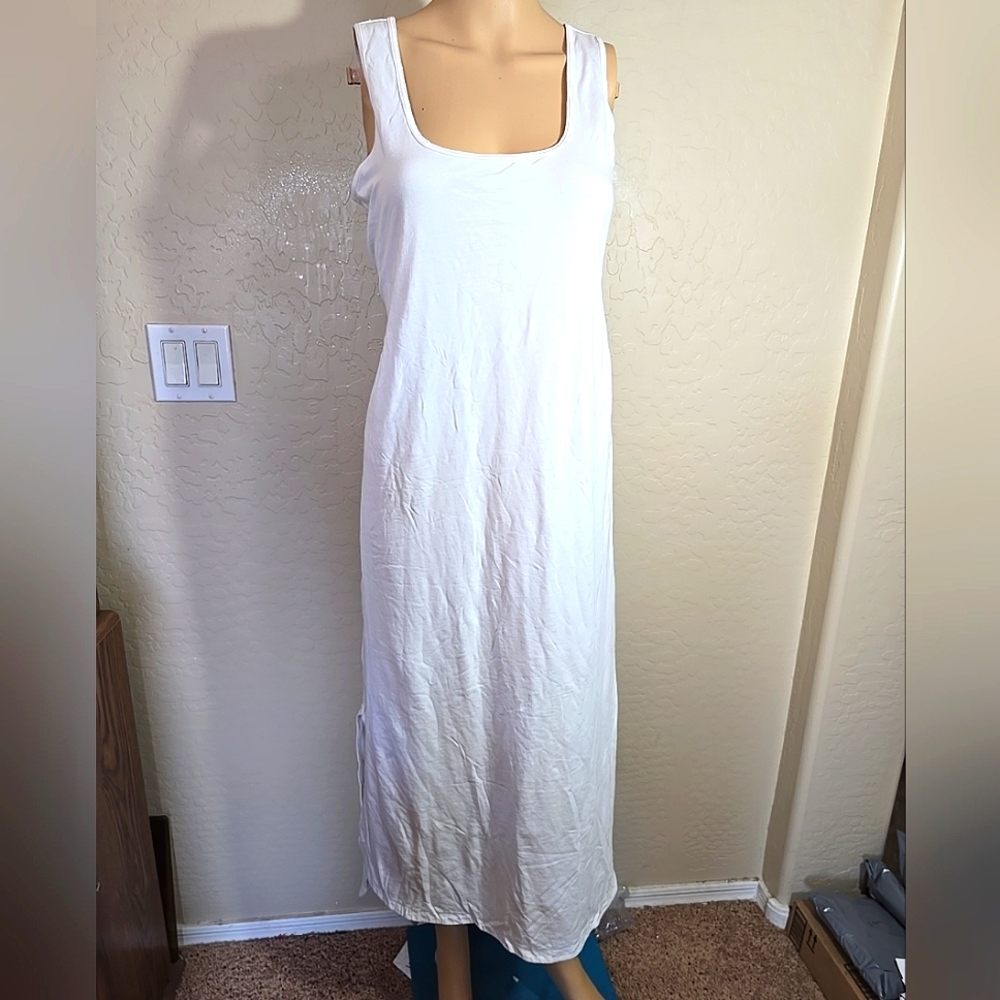 Lululemon Open Back White Sleeveless Maxi Dress No Size Tag See Measurements